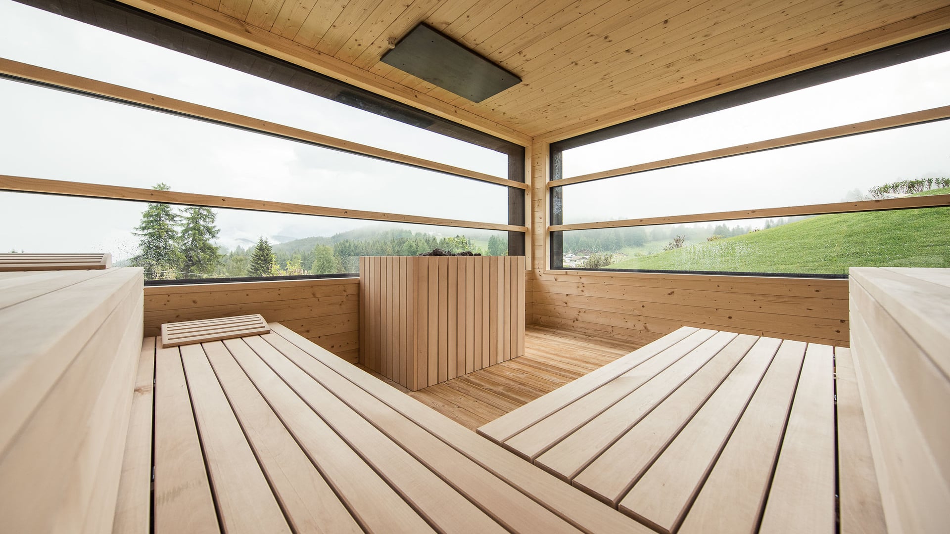 Finnish sauna at one of the best spa hotels in the Italian Alps