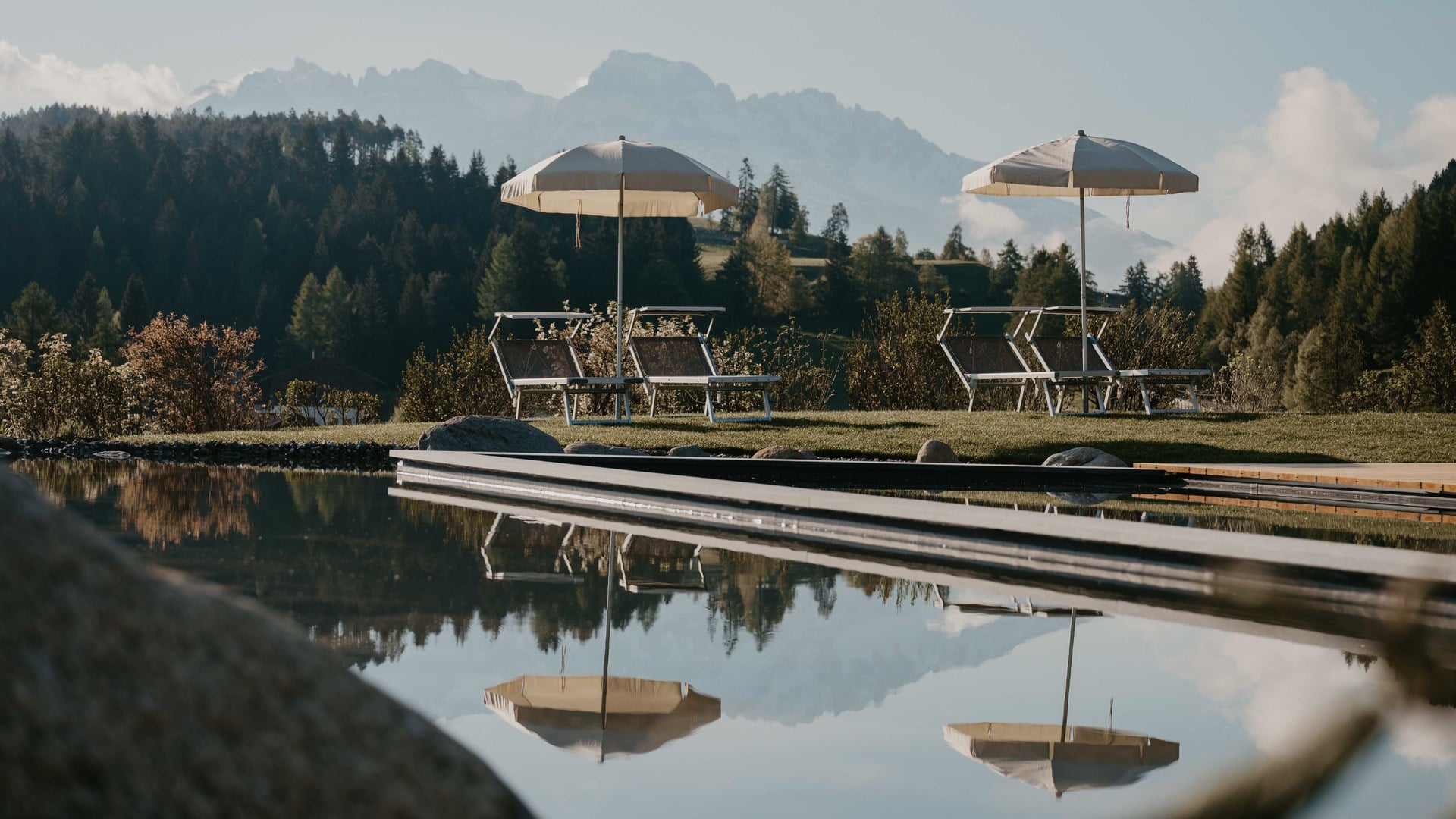 Biopool in unserem Natur-Spa in den Dolomiten